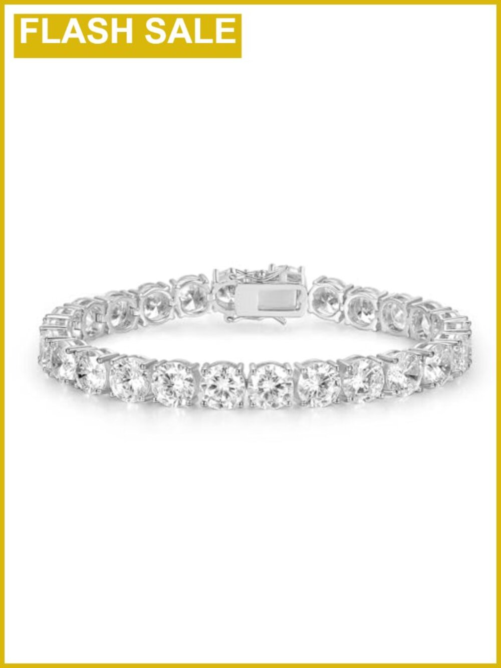 7.0mm 18K White Gold Plated Tennis Bracelet Cubic Zirconia
